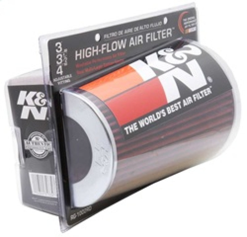 Universal Air Filter Chrome Round Tapered Red - 4in Flange ID x 1.125in Flange Length x 9.5in H - View 8 | Dirty Garage