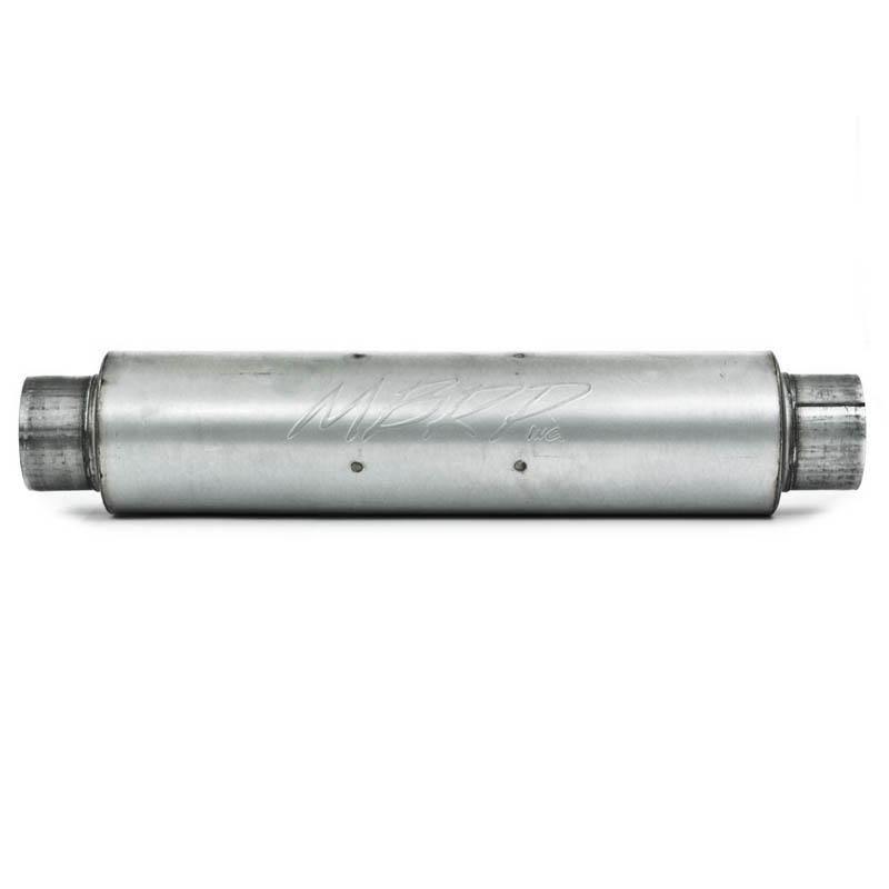 Universal Quiet Tone Muffler 4" Inlet Outlet 24" Body 6" Dia 30in Overall Aluminum | Dirty Garage