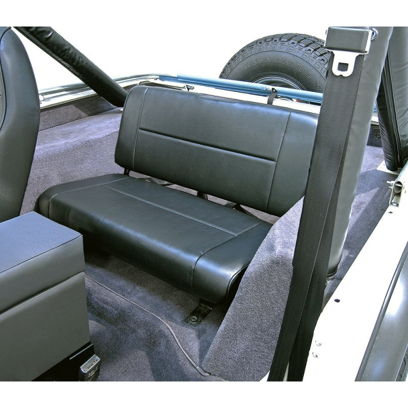 Rugged Ridge Fixed Rear Seat Black 55-95 Jeep CJ / Jeep Wrangler | Dirty Garage