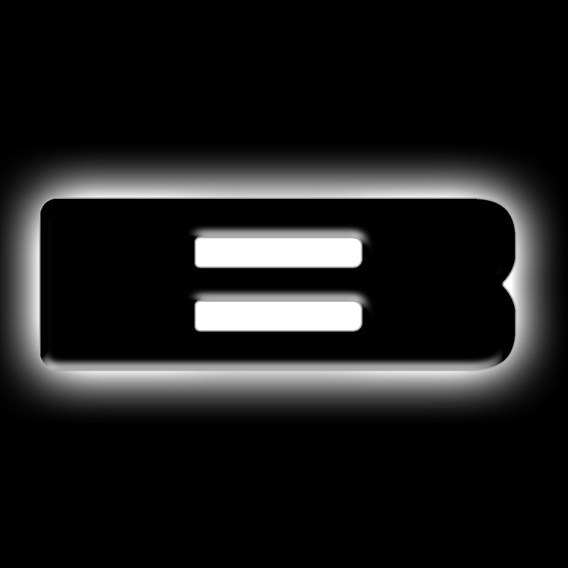 Universal Illuminated LED Letter Badge Matte Black B - View 2 | Dirty Garage