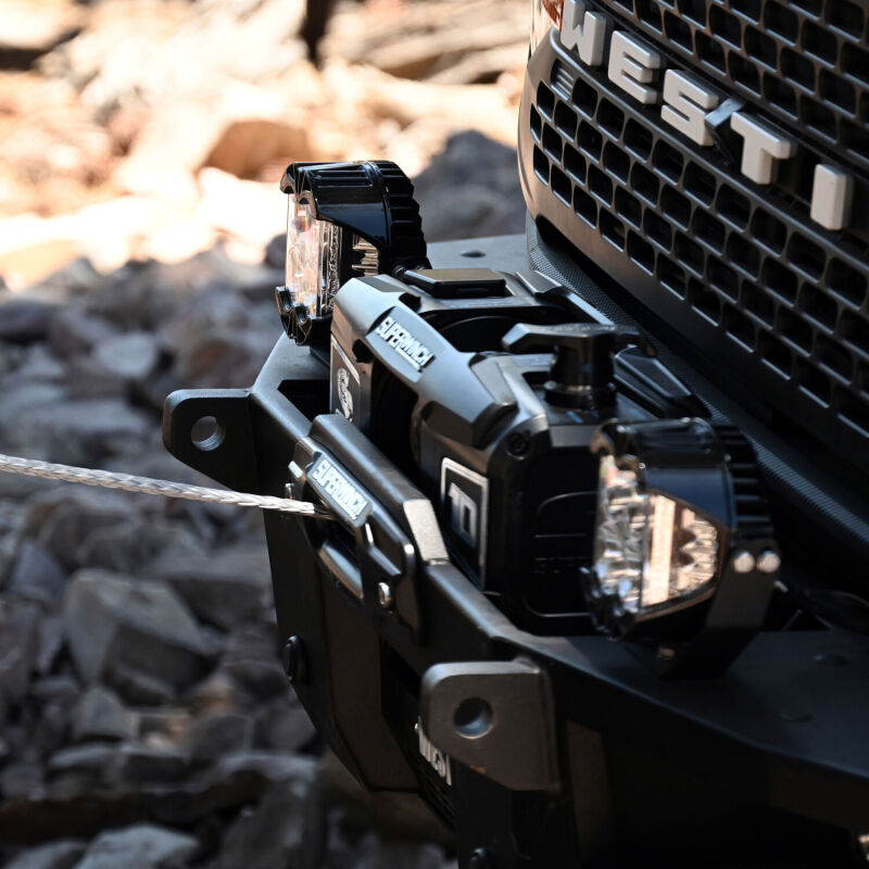 Superwinch 10000 LBS 12V DC 3/8in x 54ft Synthetic Rope Scorpion 10000SR Winch - Black Powdercoat - View 7 | Dirty Garage