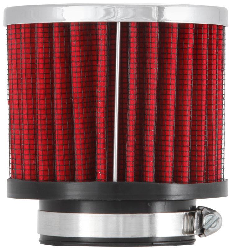 Universal 1.75in Flange ID x 3in OD x 2.5in H Chrome Finish Rubber Base Crankcase Vent Filter | Dirty Garage