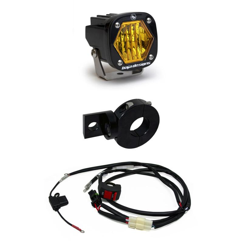 Baja Designs S1 Wide Cornering Electric Start Pit Bike LED Light - Amber | Dirty Garage