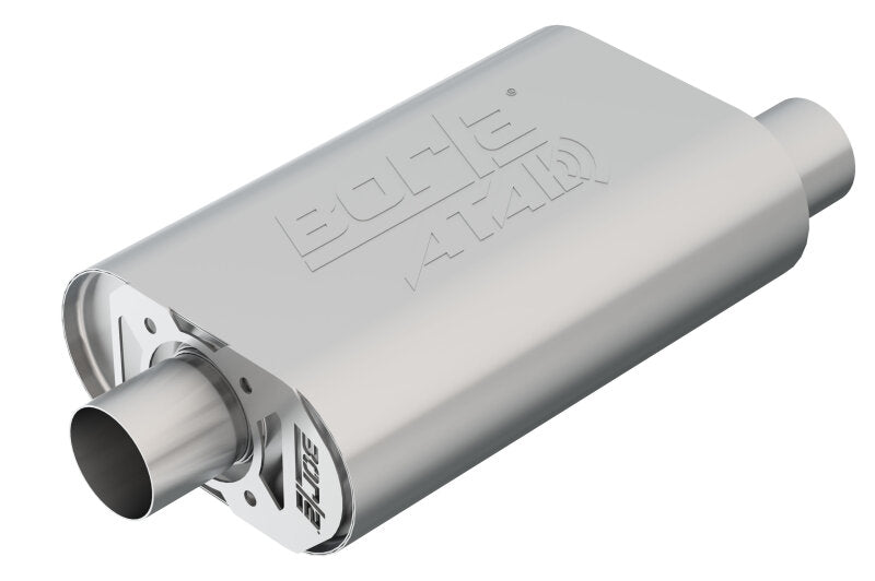 Borla CrateMuffler SBC Hot 350/383 2.5 inch Offset/Center 14in x 4.35in x 9in Oval Atak Muffler | Dirty Garage