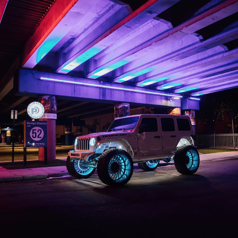 Universal LED Illuminated Wheel Rings ColorSHIFT - View 3 | Dirty Garage