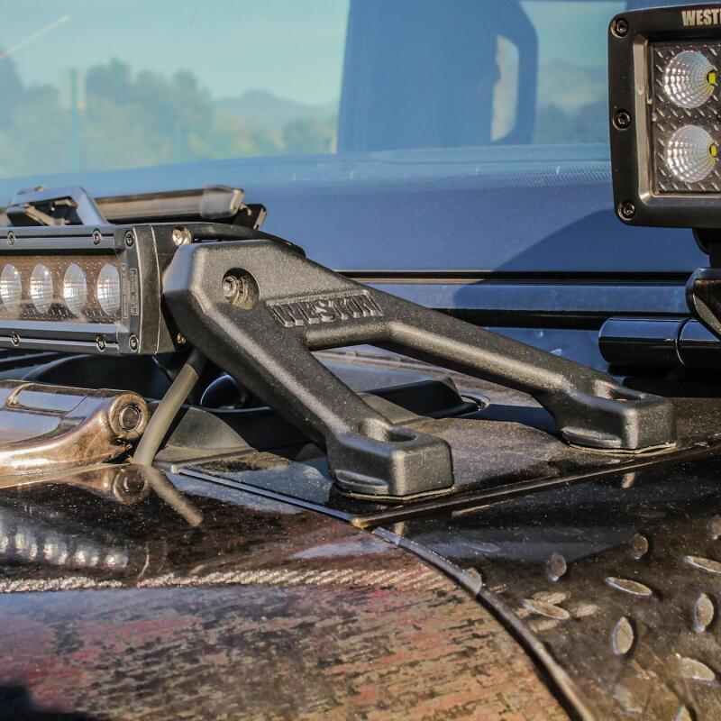 2018-2026 Wrangler/Gladiator LED Cowl Mount - Textured Black - View 2 | Dirty Garage