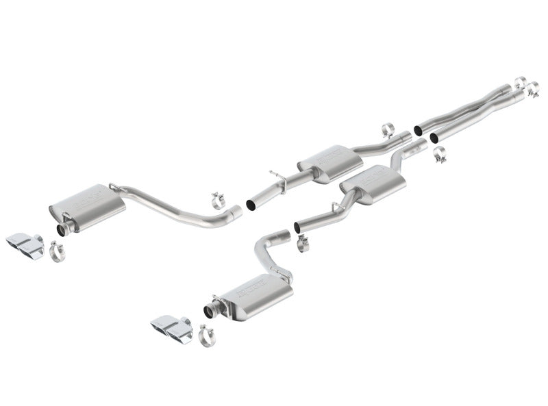 Borla 15-16 Dodge Challenger R/T 5.7L Dual Rectangle Angle Cut Dual Split Rear Exit S-Type Exhaust | Dirty Garage