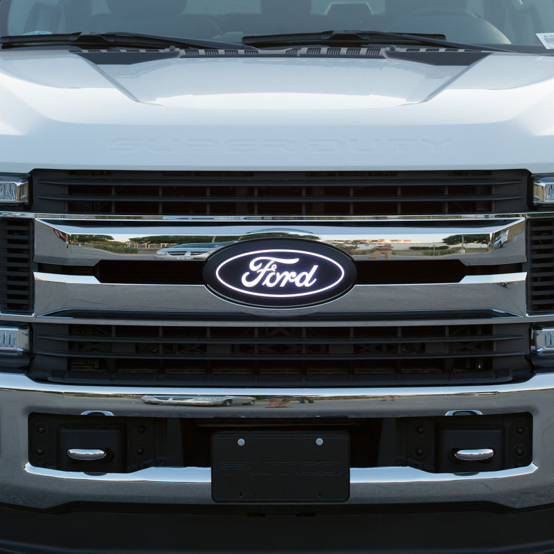 2020-2022 Super Duty Luninix White LED Emblems w/ Camera Cutout - View 3 | Dirty Garage