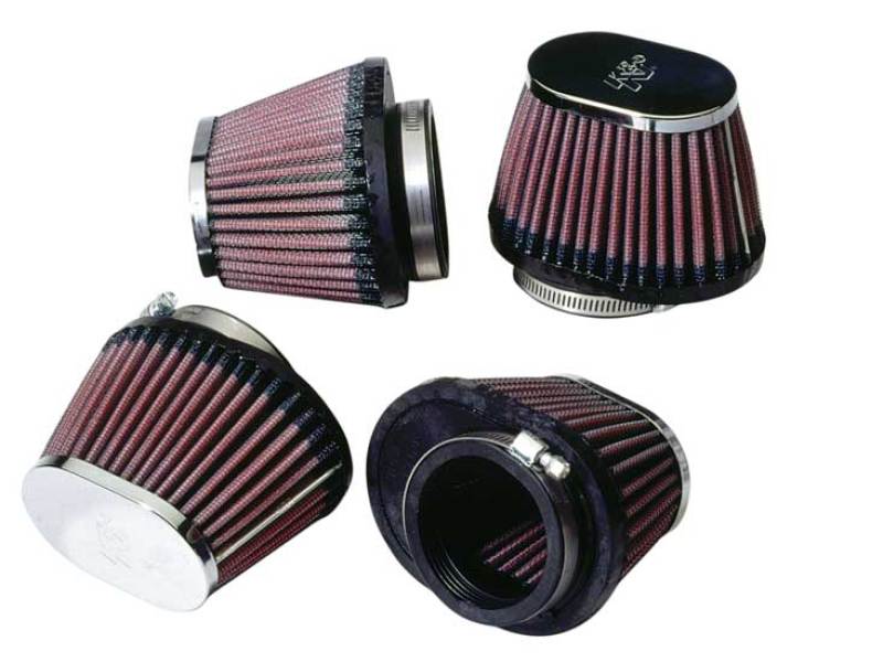 Universal Chrome Oval Tapered Filter 2.125inFlgID x 4inBOL x 3inBOW x 3inTOL x 2inTOW x 2.75inH | Dirty Garage