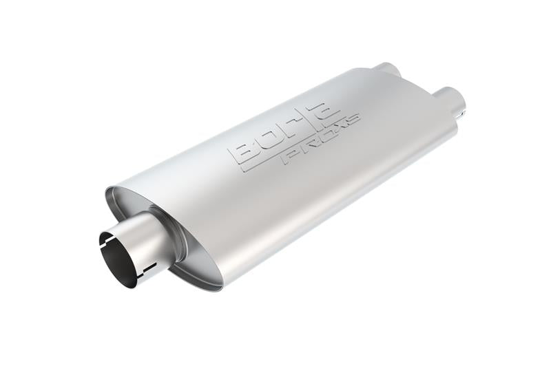Borla Universal Center/Dual Oval 2.5in In/Dual 2.5in Out 19in x 4in x 9.5in Notched PRO-XS Muffler | Dirty Garage