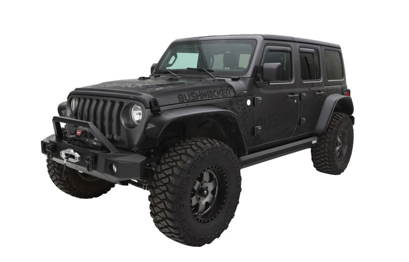 2018-2025 Wrangler (JL) Unlimited Flat Style Fender Flares 4pc - Black - View 2 | Dirty Garage