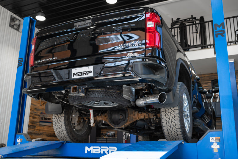 2020-2024 GM HD 6.6L Duramax 4" Mand Bent Tubing AL-Ser Cat Back Single Side Alum - View 2 | Dirty Garage