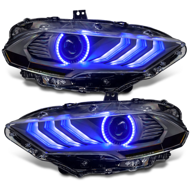 2018-2023 Mustang Dynamic ColorSHIFT LED Headlights Black Series - View 6 | Dirty Garage