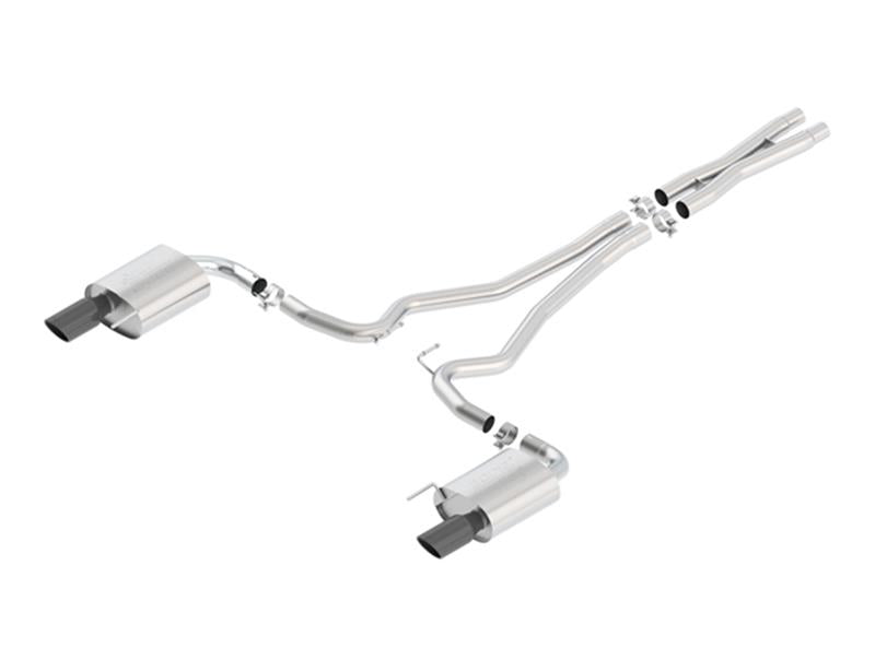Borla Atak S Cat-Back 15-17 Ford Mustang GT 5.0L V8 MT/AT 2.5in pipe 4in tip (Black Chrome) | Dirty Garage