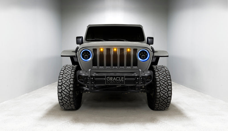 2007-2017 Wrangler Gladiator 7in High Powered LED Headlights Pair Dynamic - View 3 | Dirty Garage