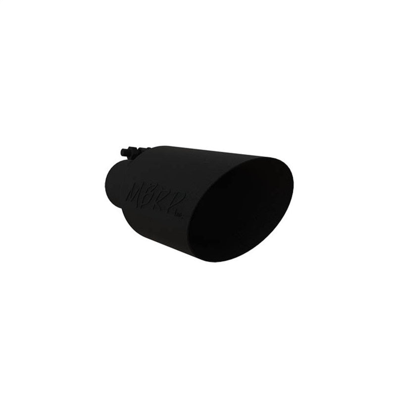 Universal Dual Wall Angle Rolled End Tip 4".5" OD 2.5" Inlet 11" Length Black | Dirty Garage
