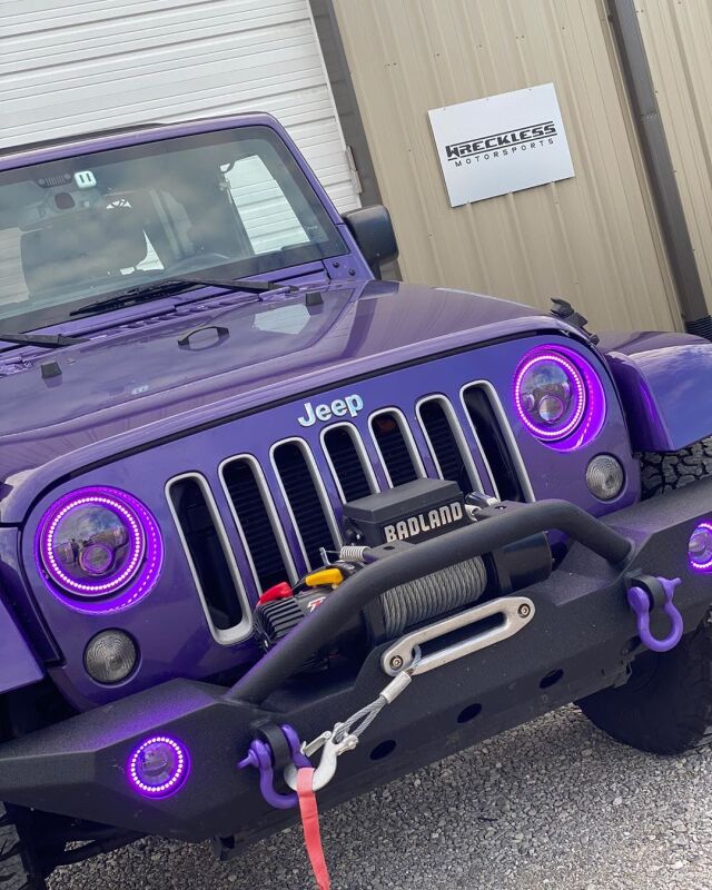 Universal 7" High Powered LED Headlights Black Bezel ColorSHIFT BC1 - View 2 | Dirty Garage