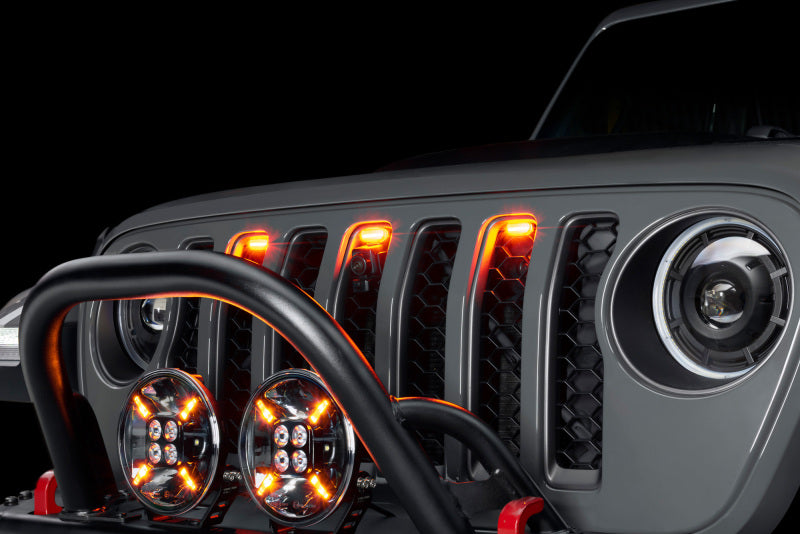 Universal Pre-Runner Style LED Grill Light Kit Amber w/ Clear Lens - View 5 | Dirty Garage