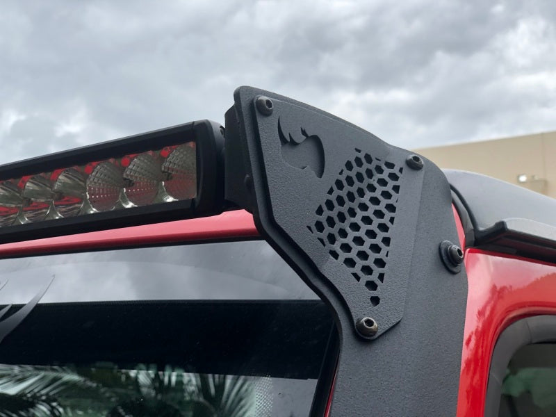 Go Rhino 18-20 Jeep Wrangler JL/JLU/Gladiator JT XE Windshield Light Bar Mount - 50in Single Row - View 15 | Dirty Garage