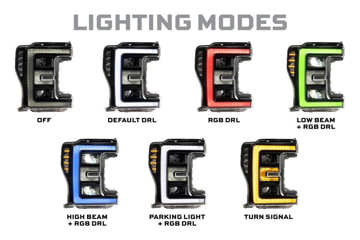 2017-2019 Superduty XRGB LED Headlights Set (LF777)