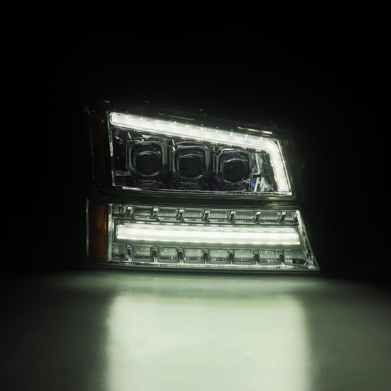 2003-2006 GM HD Avalanche Chrome Nova-Series LED Projector Headlights - View 3 | Dirty Garage