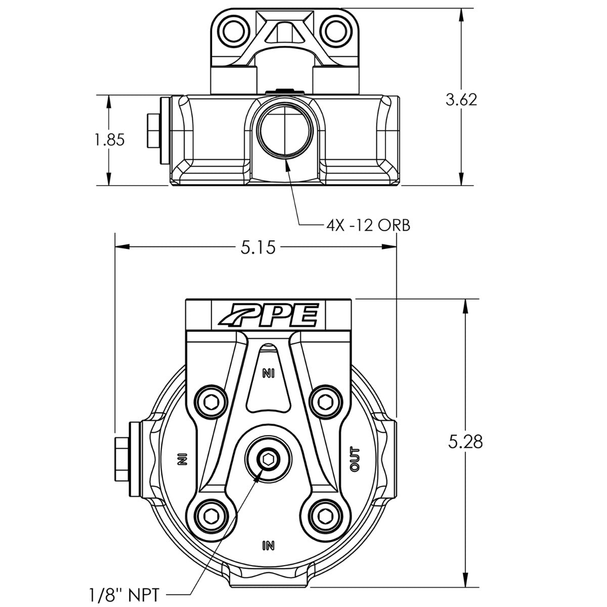 Universal Oil Filter Mount Aluminum Billet - View 5 | Dirty Garage