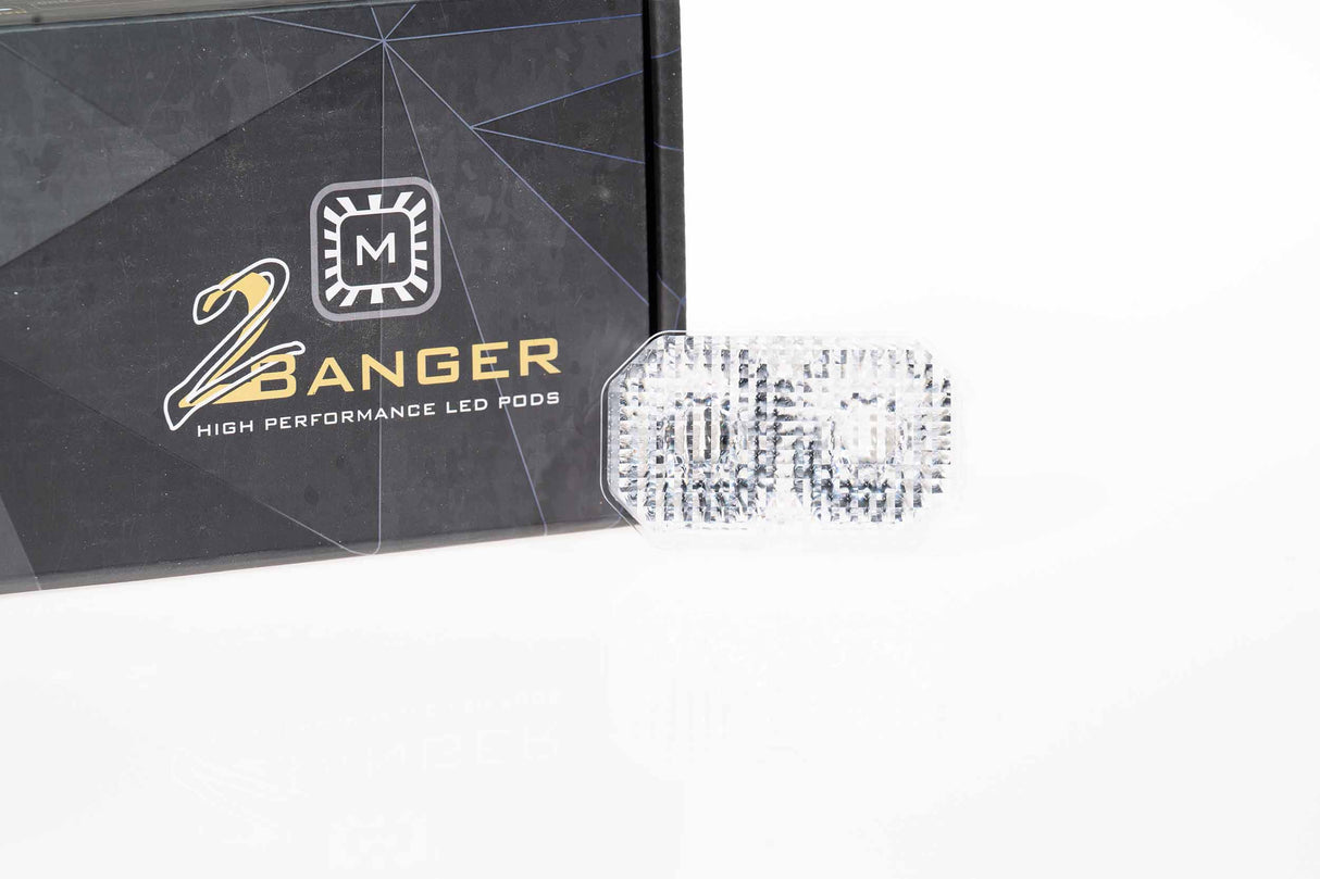 Universal 2Banger White Flood Lens Only | Dirty Garage