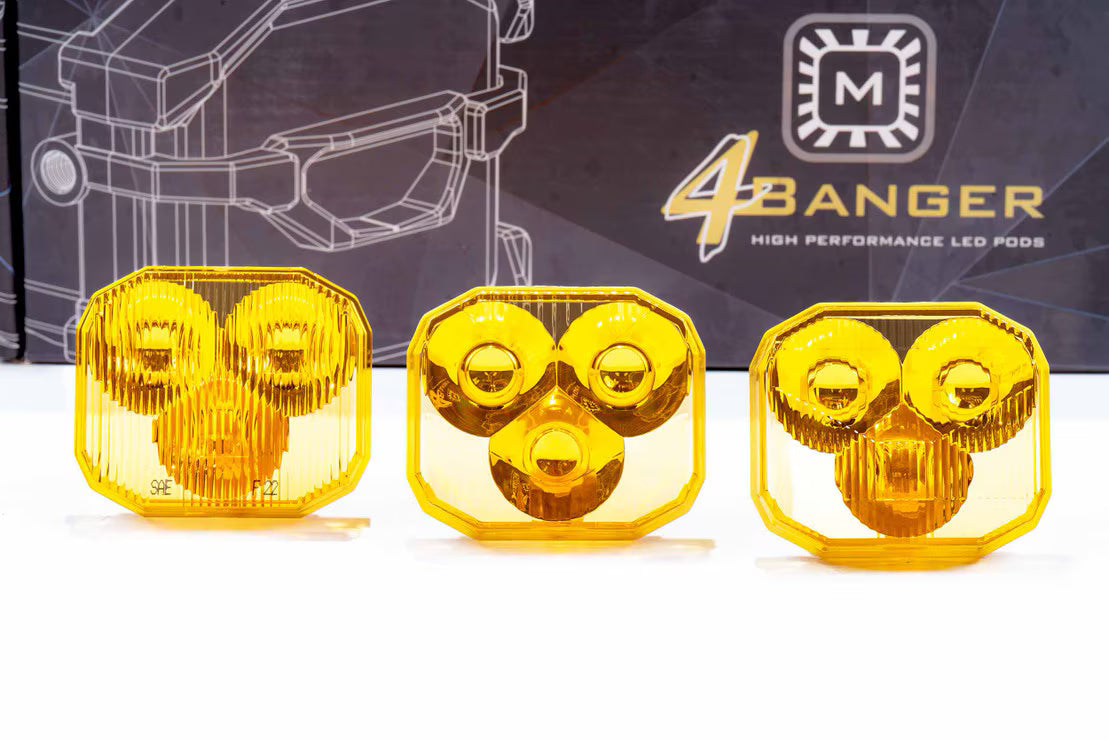 Universal 4Banger Yellow Flood Lens Only | Dirty Garage