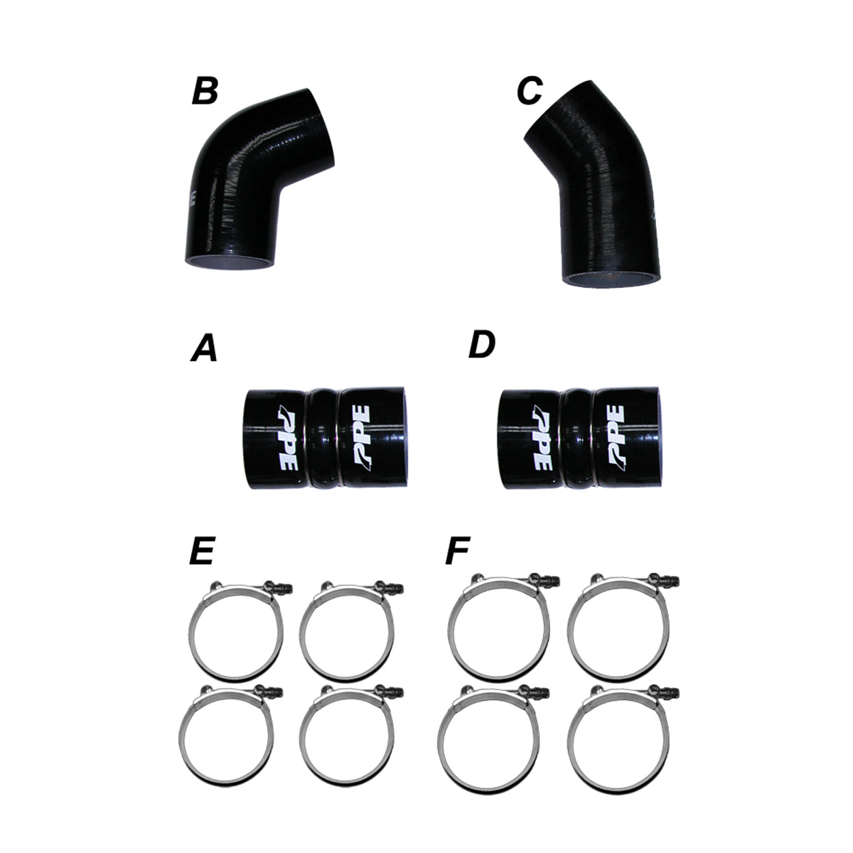 2004-2005 LLY 04.5-05 Silicone And Clamp Kit Black | Dirty Garage