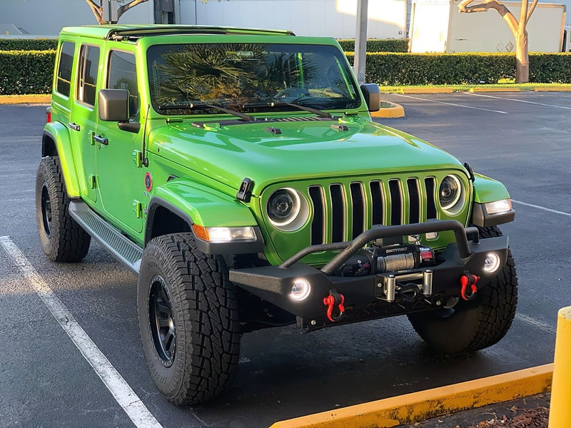 2018-2025 JL Gladiator Oculus Bi-LED Projector Headlights Matte Black 5500K - View 6 | Dirty Garage