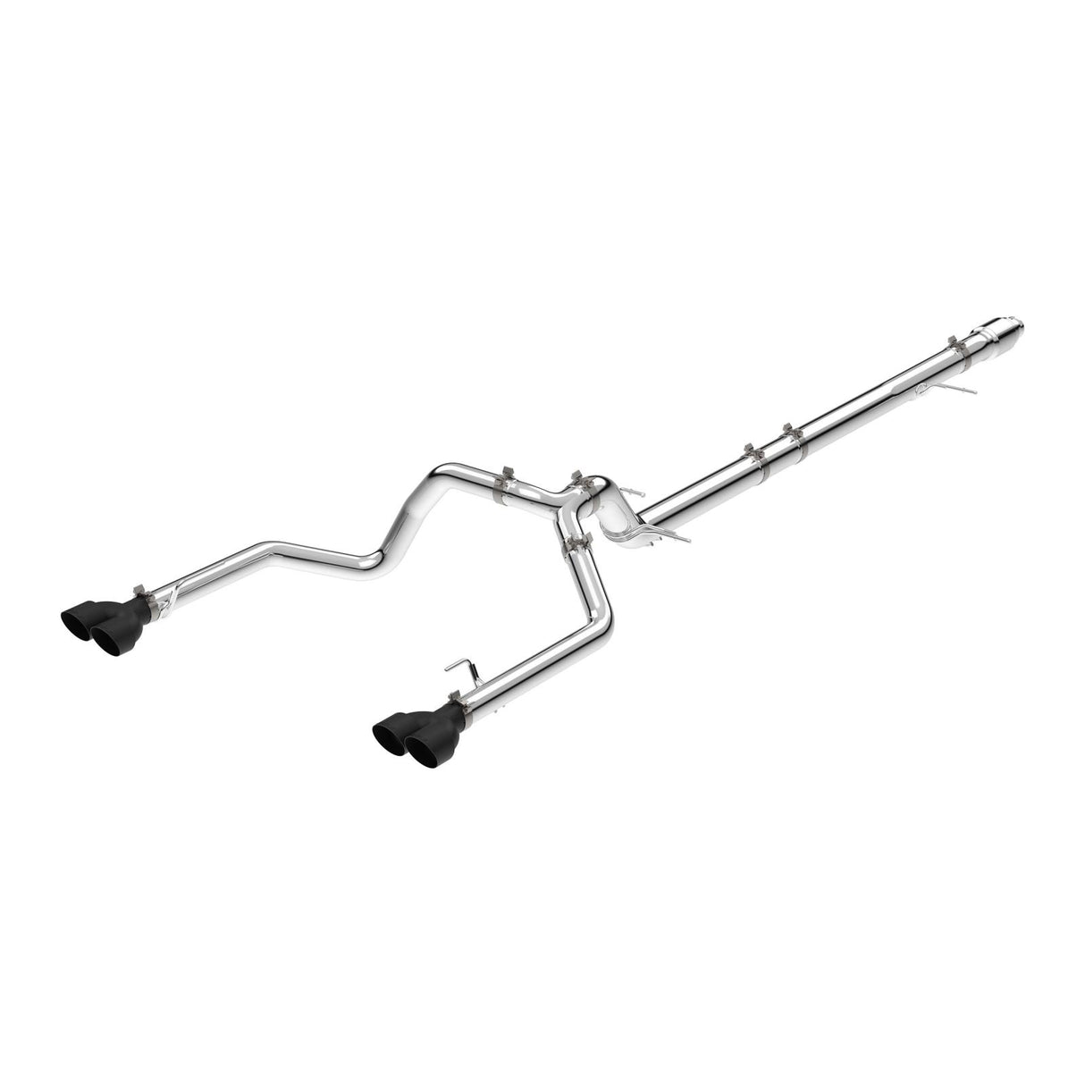2020-2022 3.0L Duramax 304 Stainless Steel DPF-Back Performance Exhaust Kit - Dual Exit-Polished Tubes, Black Ceramic Coated Tips | Dirty Garage