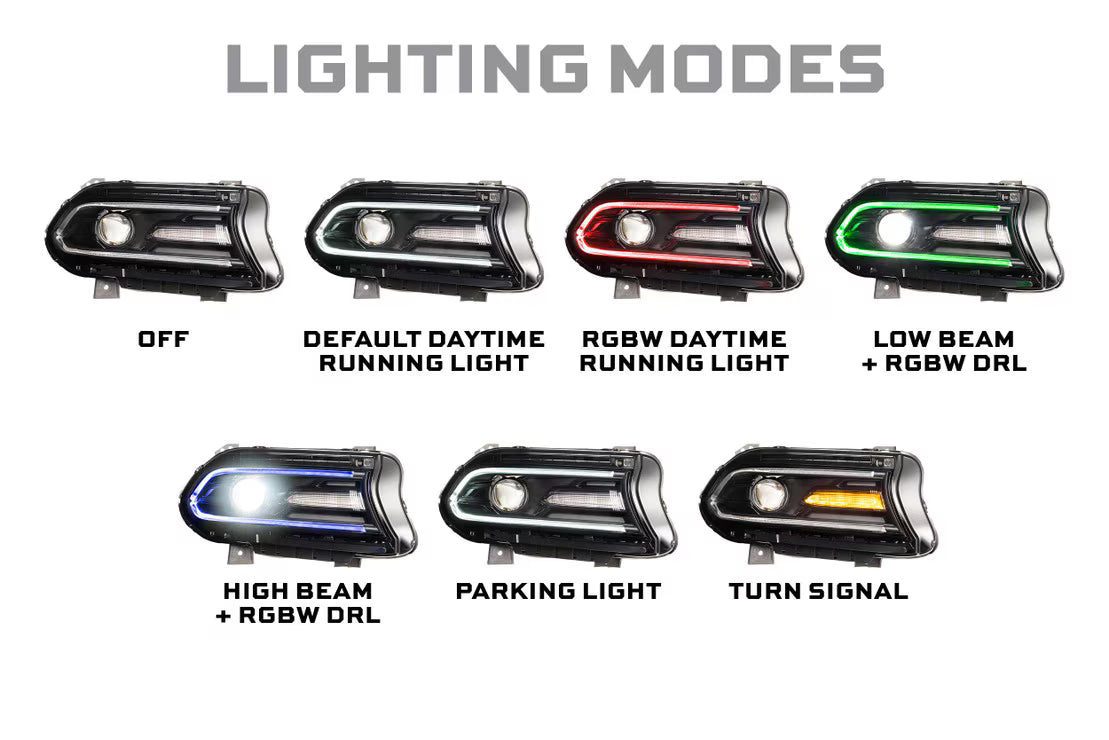 2015-2023 Charger XRGB LED Headlights Set - View 6 | Dirty Garage