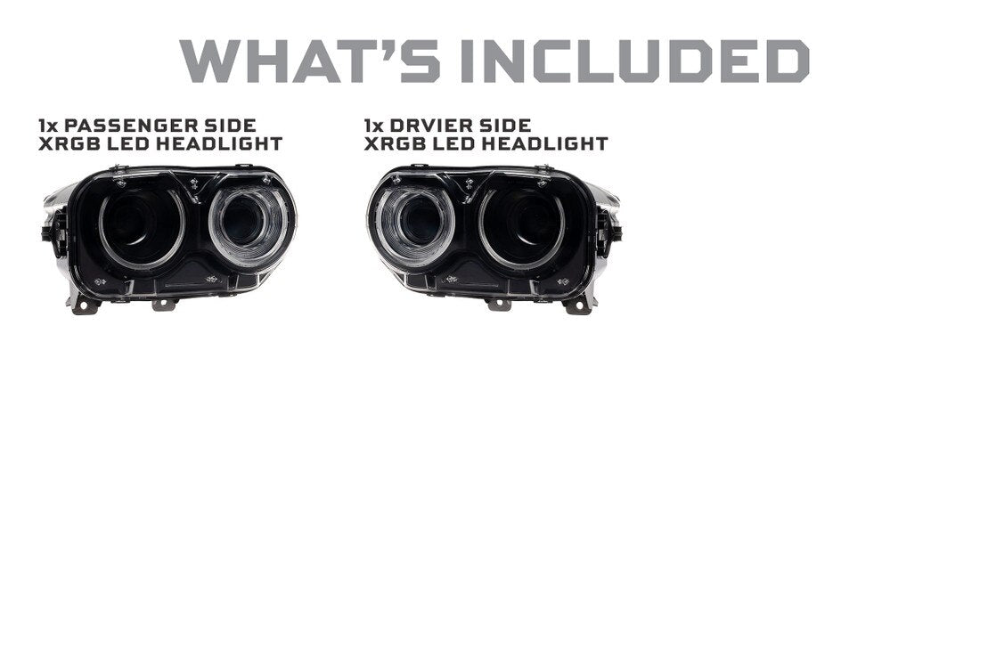 2015-2023 Challenger XRGB LED Headlights - View 3 | Dirty Garage