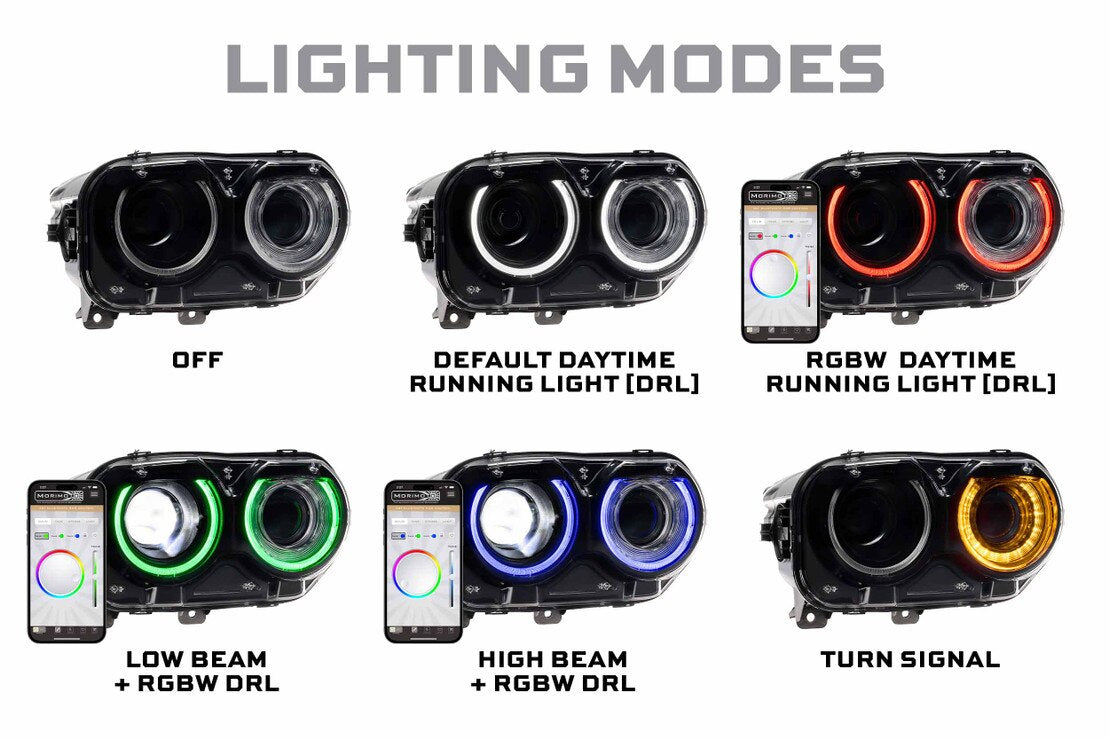 2015-2023 Challenger XRGB LED Headlights - View 4 | Dirty Garage