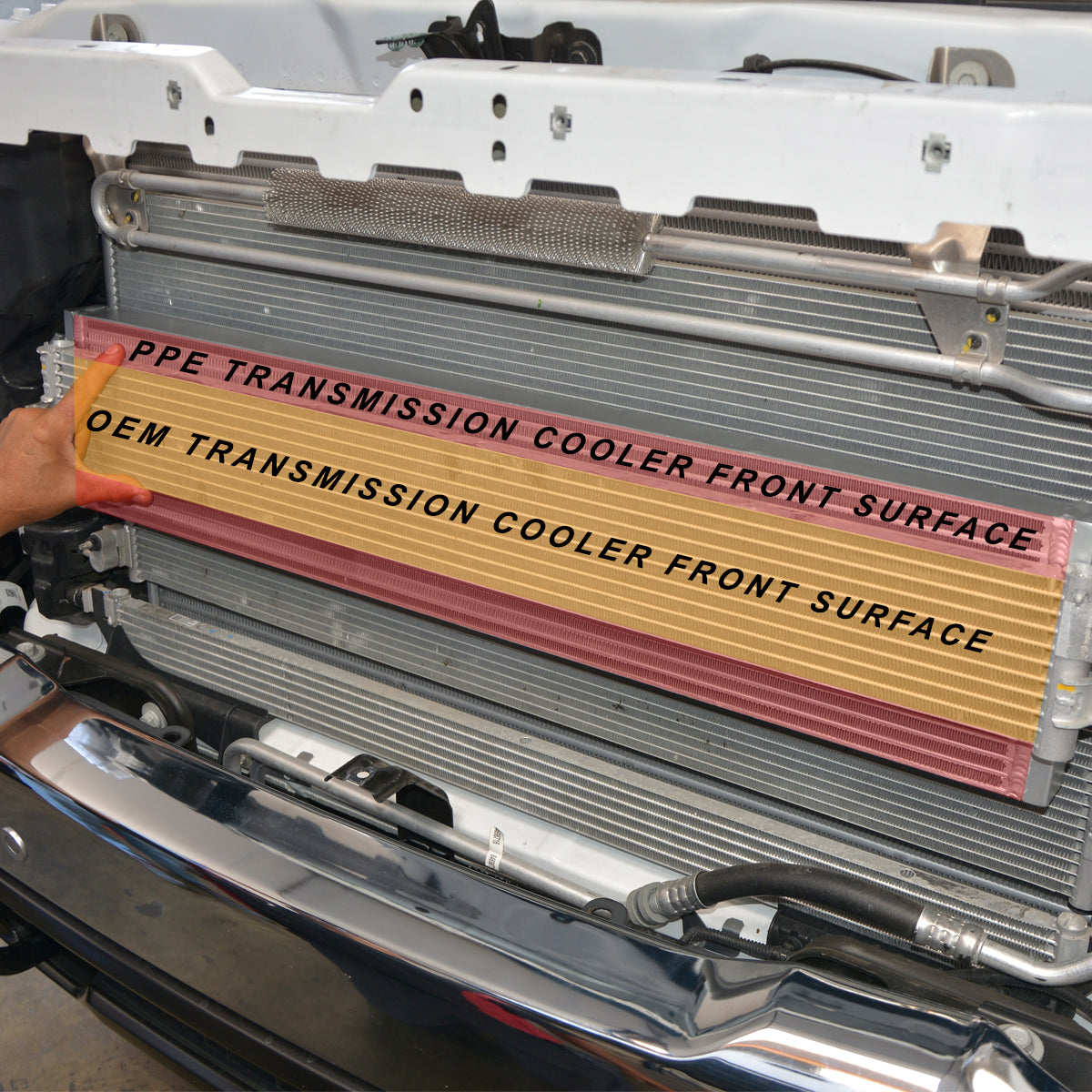 2020-2023 6.6L Duramax Bar and Plate Transmission Fluid Cooler - View 4 | Dirty Garage