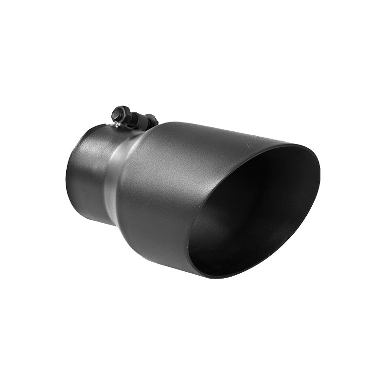 Universal 4.5" OD 3" Inlet 8" Length Dual Walled Angled Exhaust Tip Black | Dirty Garage