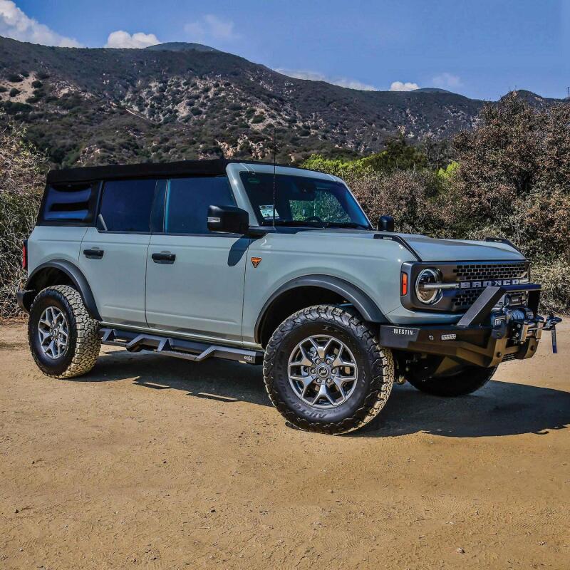 2021-2026 Bronco HDX Textured Black Drop Nerf Bars - View 4 | Dirty Garage