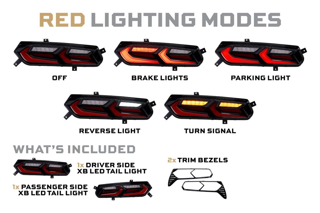 2014-2019 Corvette C7 XB LED C8-Style Red Tail Lights - View 5 | Dirty Garage