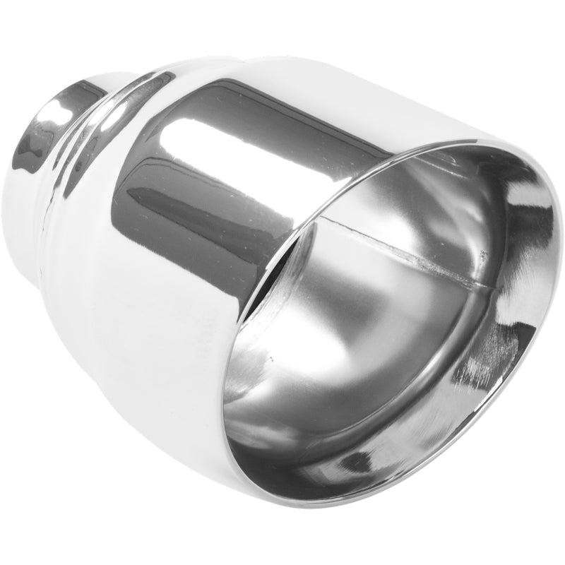 Universal Tip Stainless Steel Double Wall Round Single Outlet 4.5in DIA 2.5in Inlet 5.75in Length | Dirty Garage