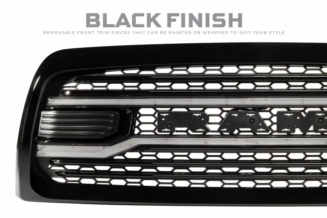 2013-2018 Ram HD Black XBG LED DRL Grille - View 2 | Dirty Garage