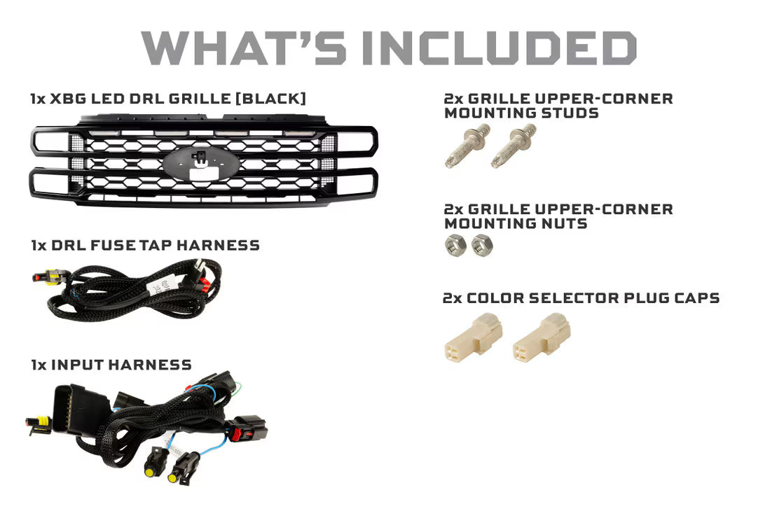 2023-2025 Super Duty XBG LED DRL Black Grille - View 5 | Dirty Garage