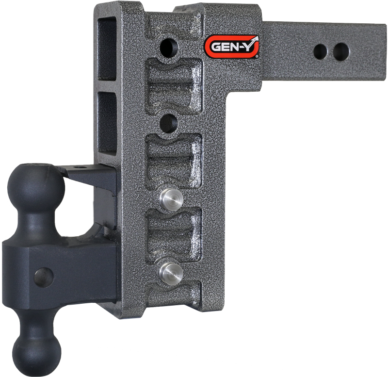 Gen-Y Mega Duty 2.5in Shank 9in Drop 3.5K TW 32K Hitch w/GH-0161 Dual-Ball/Pintle Lock | Dirty Garage