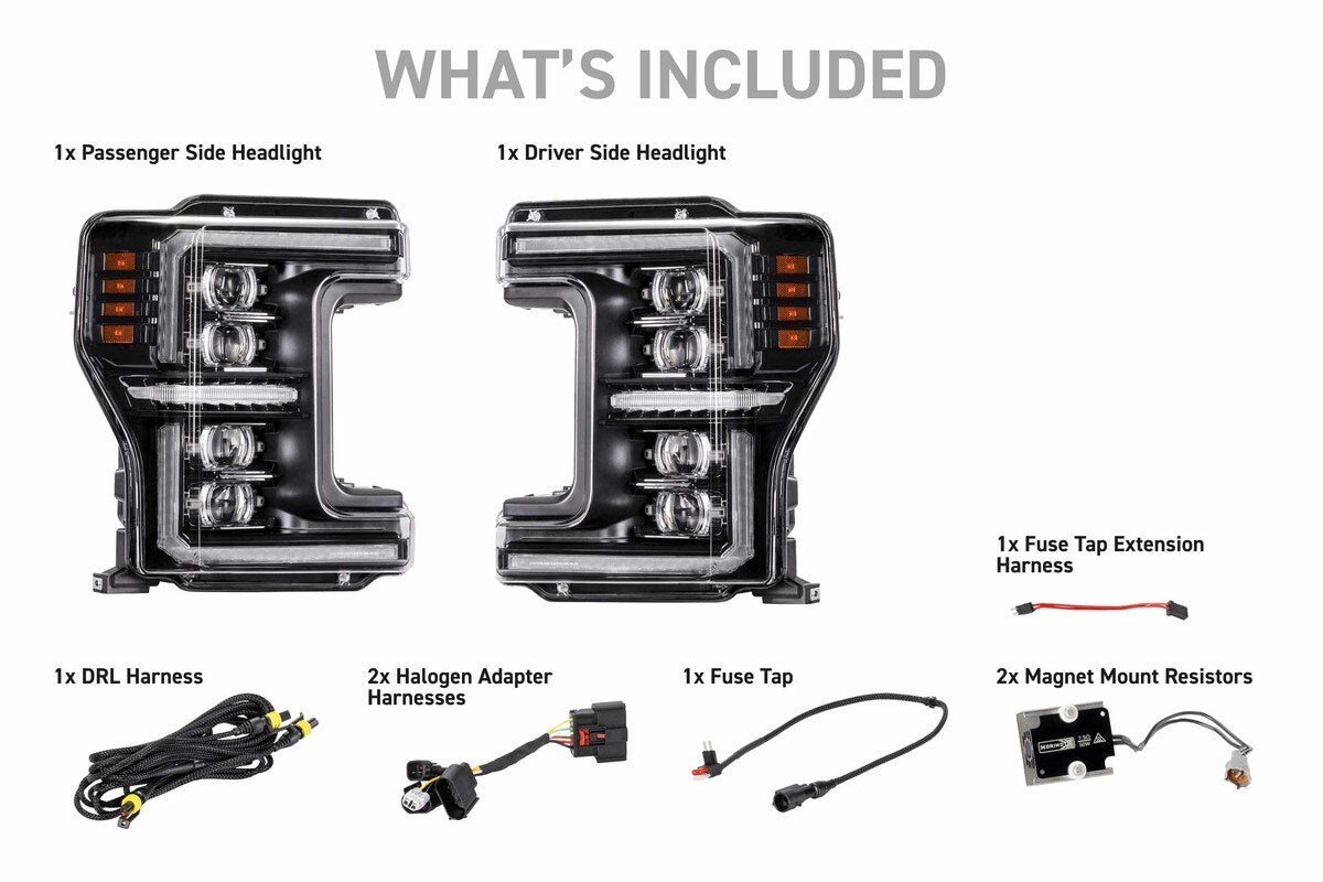 2017-2019 Superduty XB Evo Hybrid LED Headlights (LF2-503Y)