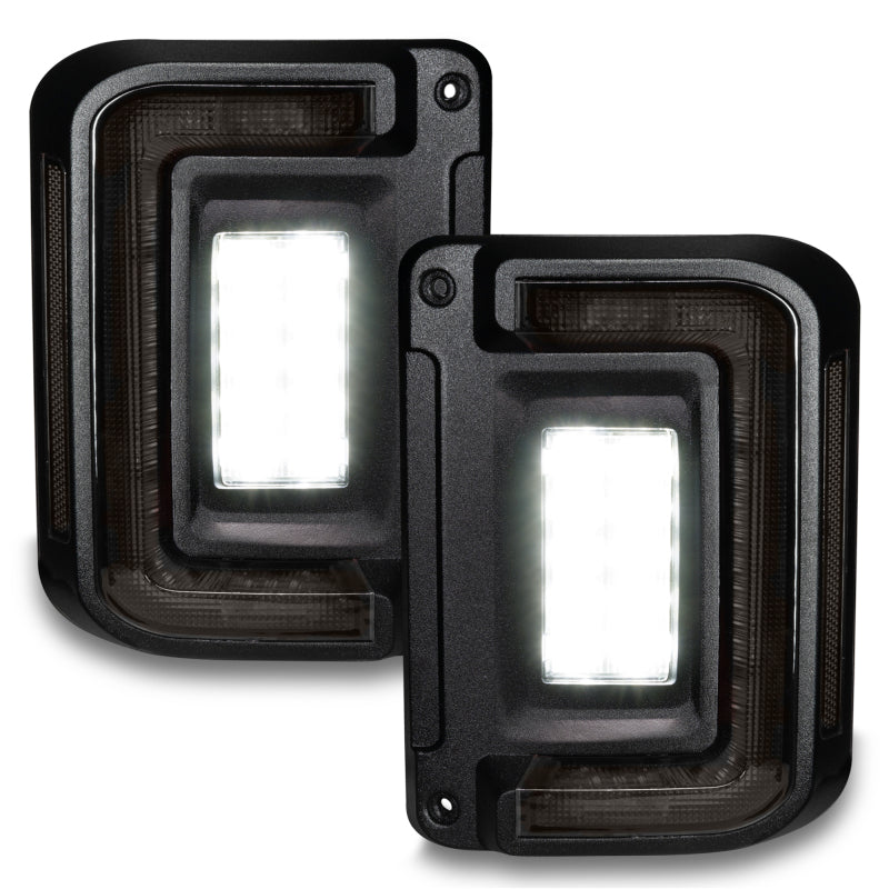 2007-2017 Wrangler JK Flush Mount LED Tail Lights Tinted - View 2 | Dirty Garage