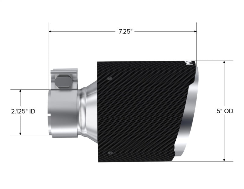 MBRP CF Tip 2.125in ID, 5in OD Out, 7.25in Length, Pair 17-25 BRZ/GR86 - View 2 | Dirty Garage