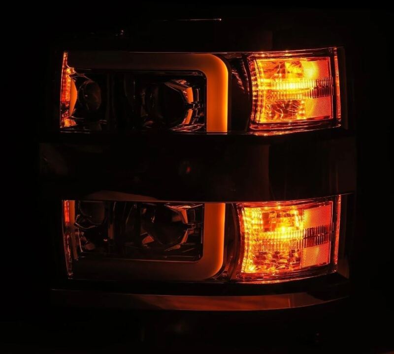 2015-2019 GM HD Luxx-Series Projector Black Headlights - View 2 | Dirty Garage