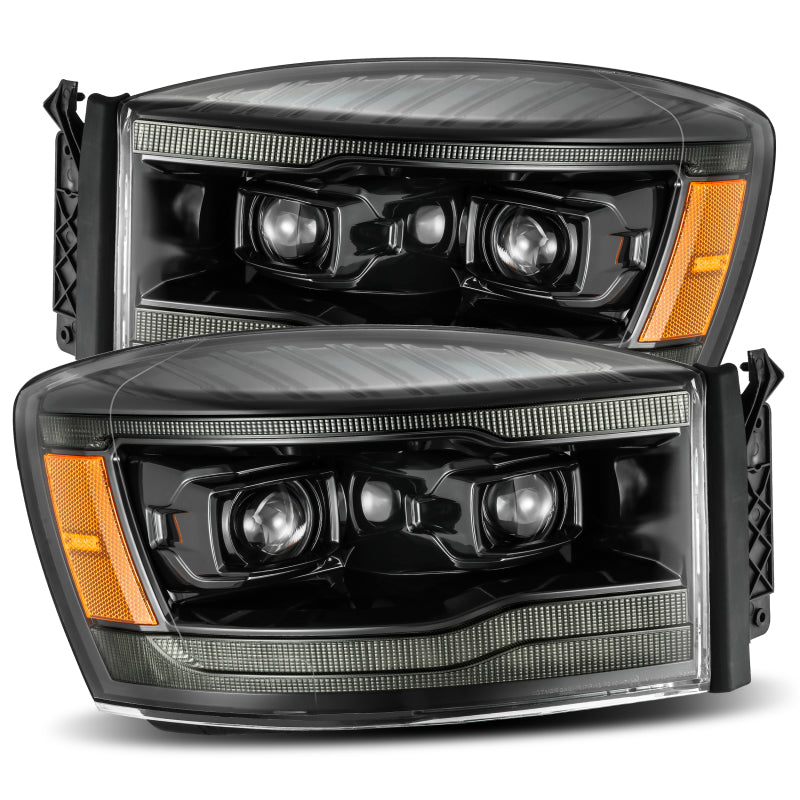 2006-2009 Ram HD Luxx-Series LED Projector Headlights Plank Style Alpha Black Sequential Signal DRL | Dirty Garage