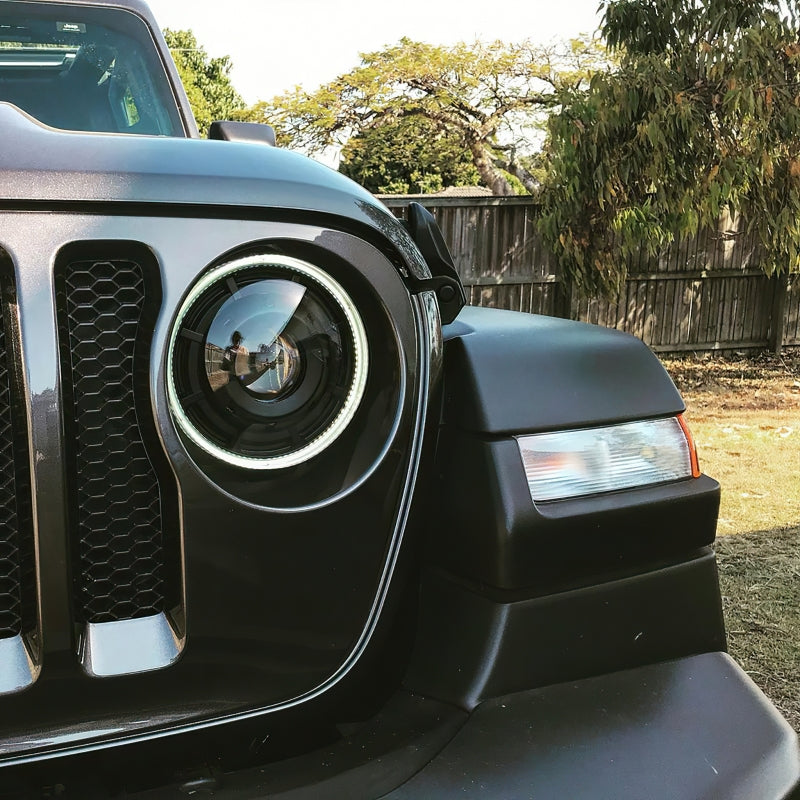 2018-2025 JL Gladiator Oculus Bi-LED Projector Headlights Matte Black 5500K - View 9 | Dirty Garage
