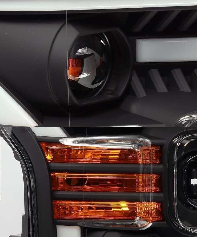 2015-2017 F-150 Luxx-Series LED Projector Headlights Plank Style Black Activation Light DRL - View 2 | Dirty Garage