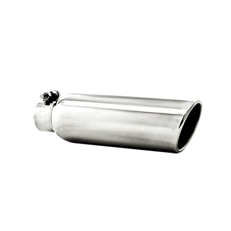 Universal 3.5" OD 2.25" Inlet 12" L Angled Cut Rolled End Clampless No-Weld T304 Tip | Dirty Garage